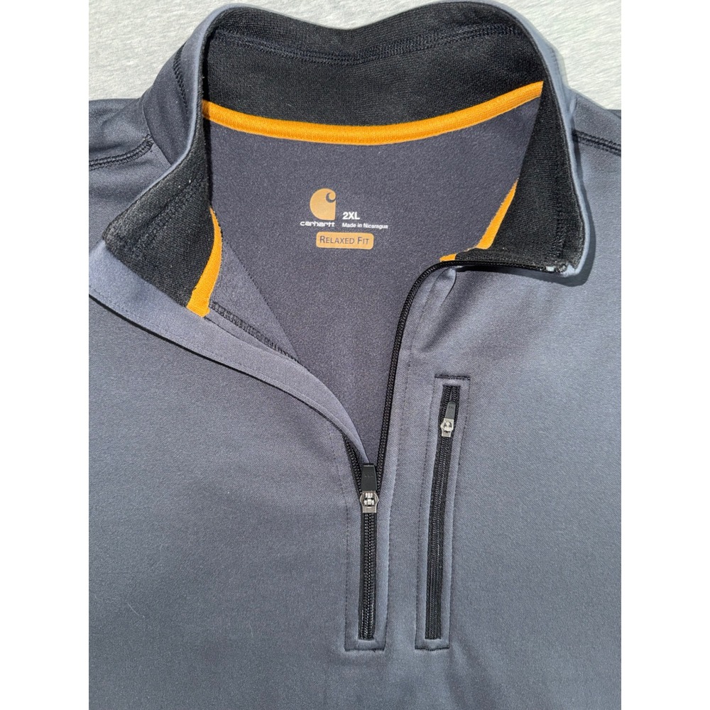 Carhartt Mens 1/4 Zip Relaxed Fit Force Extreme Size XXL Pullover Gray Workwear